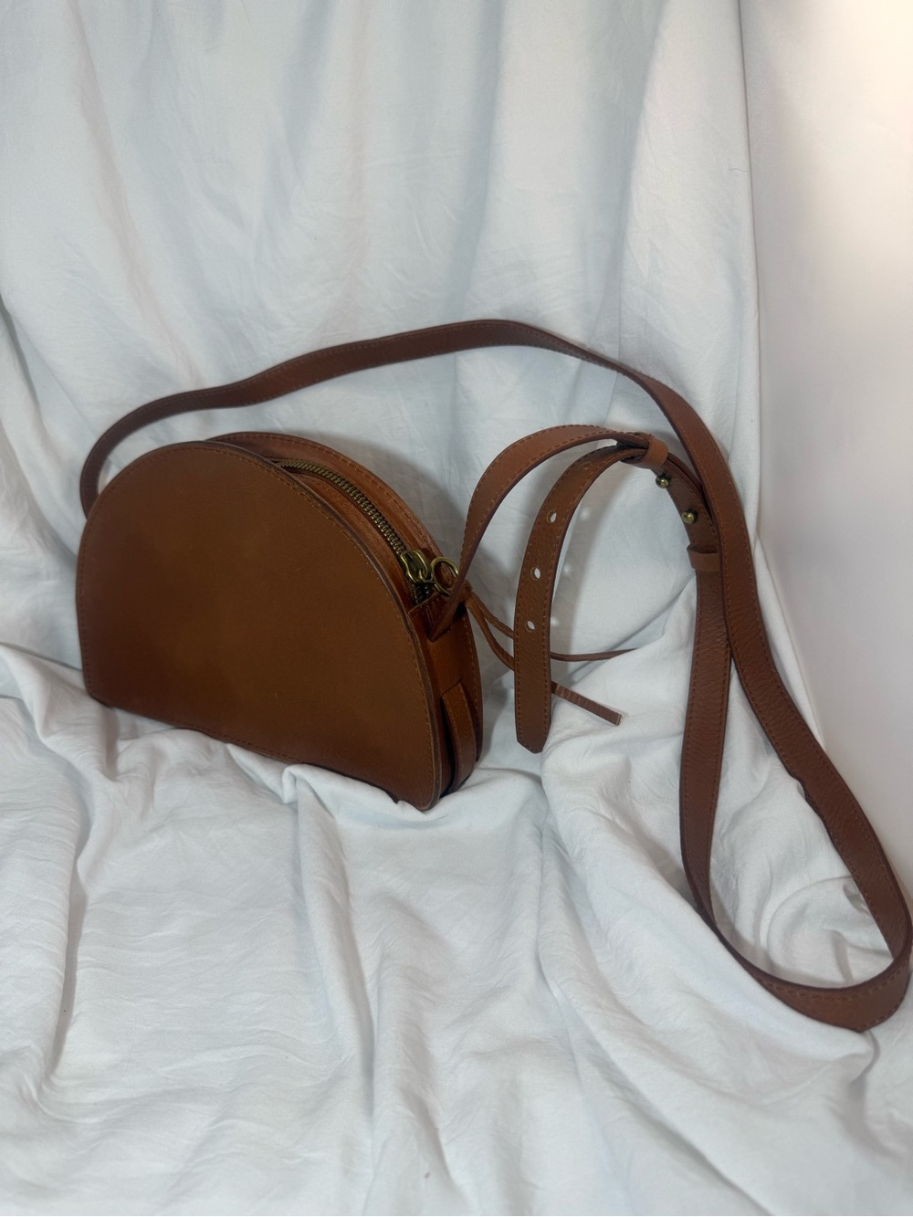 Madewell Brown Half-Moon Leather Crossbody